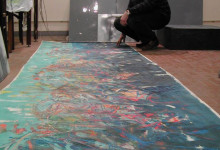 Accigliaro nel suo studio ad Alba nel 2004 (2)